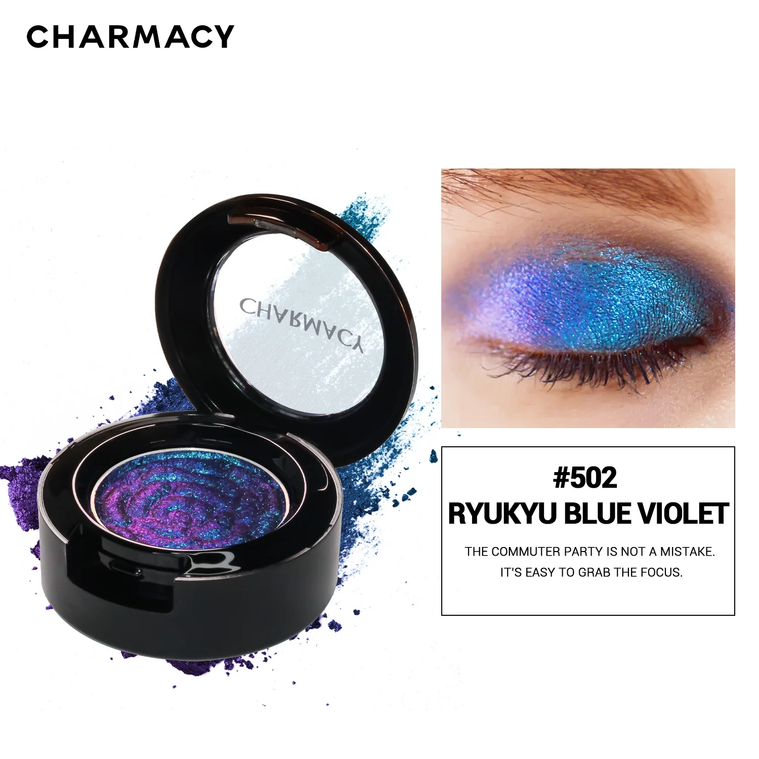 CHARMACY Chameleon Glitter Eyeshadow Insane Shifters Long Lasting Single Shimmer Eyeshadows Eye Makeup Cosmetic for Women