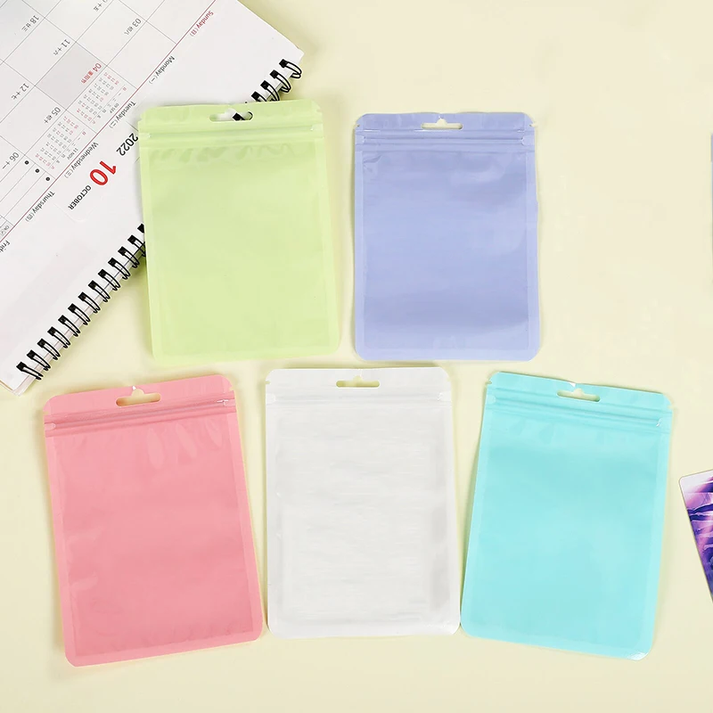 4.13 * 5.91in การ์ด Toploader ถุงเก็บ ziplock ไอดอลเกาหลีปิดผนึกได้เคสป้องกันขนมมาการองสีลูกกวาดสามารถเปิดใหม่ได้