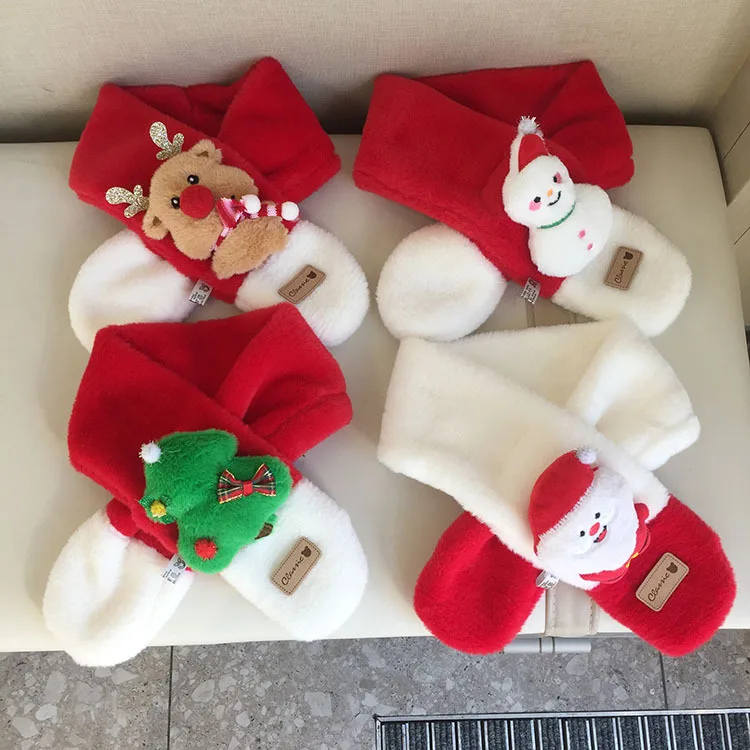 أزياء أفخم عيد الميلاد الأطفال وشاح يندبروف سماكة الصليب وشاح الأوشحة الشتوية الدافئة الخريف والشتاء #1