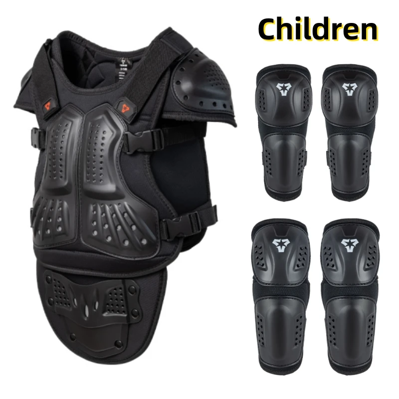 

Children's Full Set Protective Gear Armor Vest Knee And Elbow Pads 5 PCS Kids Motorcycle Cycling Roller Skating Protective Gear