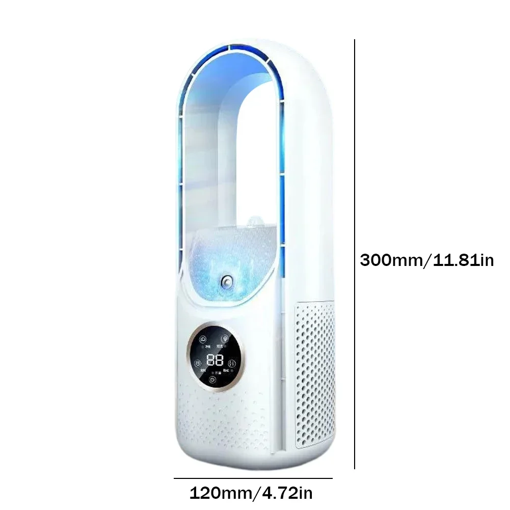 New Bladeless Fan Portable Air Conditioner LED Display Desktop Fanless Blade Cooler 6-speed Adjustable Portable Air Cooling Fan image 6