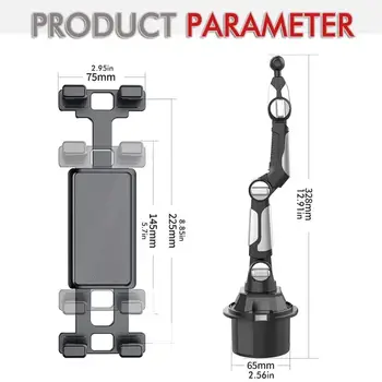 Držák na kelímky do auta s otočením o 360 stupňů, držák na kelímky do auta s dlouhým kloubem, držák na mobilní telefon, tablet, počítač 6 nejlepší prodej držák tabletu na střechu auta - №5