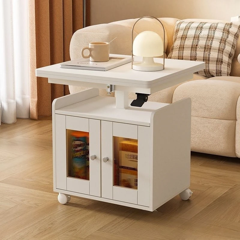 Mobile small apartment multi-functional living room folding tea table lifting coffee table dining table two-in-one