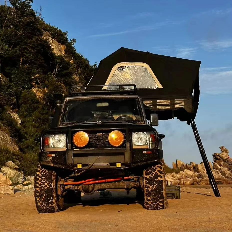 

Outdoor Waterproof 4x4 Off-road Travelling Foldable Car Truck Camping Hard Shell Roof Top Tent