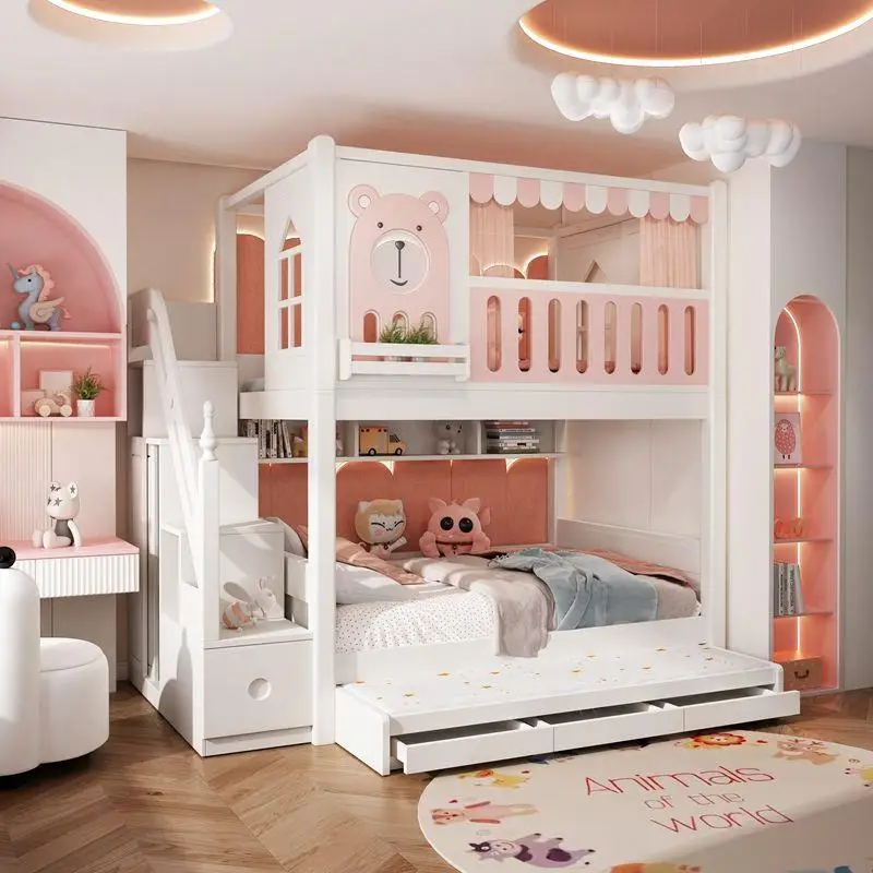 Children's bunk beds, bunk beds, tree houses, high and low beds, mother beds and high guardrails.