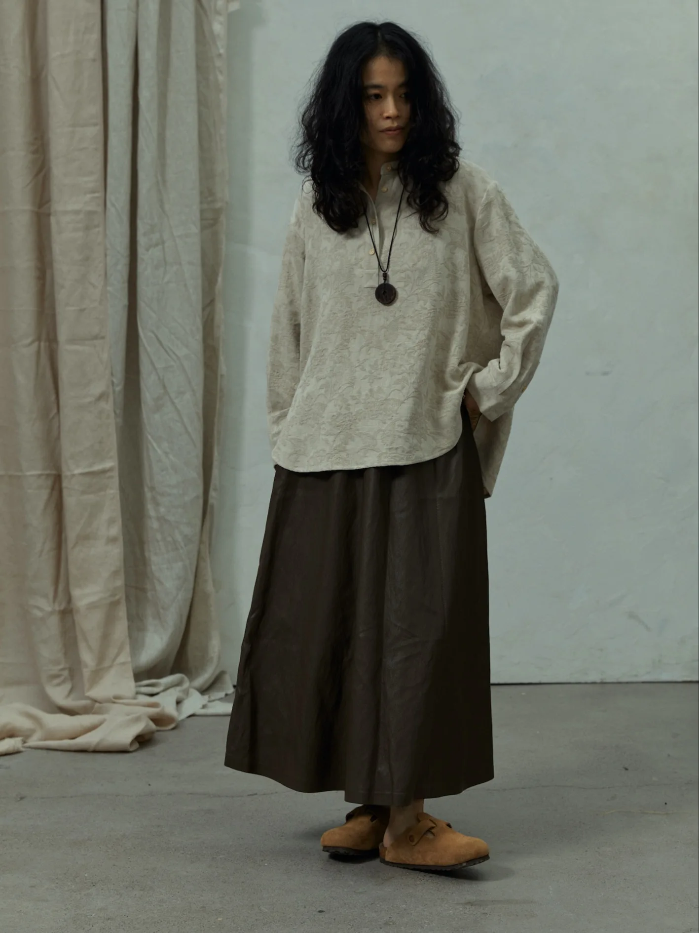 

Женская свободная блузка Tendblank Autumn Artistic из хлопка и льна с вышивкой и 3D-текстурой, в винтажном стиле, с длинным рукавом