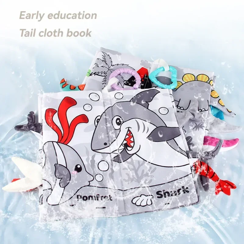 4 قطعة مجموعة الطفل الحيوان القماش كتب الاطفال اللعب 0-36 متر الذيل كتاب التعلم الوالدين والطفل التفاعلية قابل للغسل ورقة لغز الملحقات #3