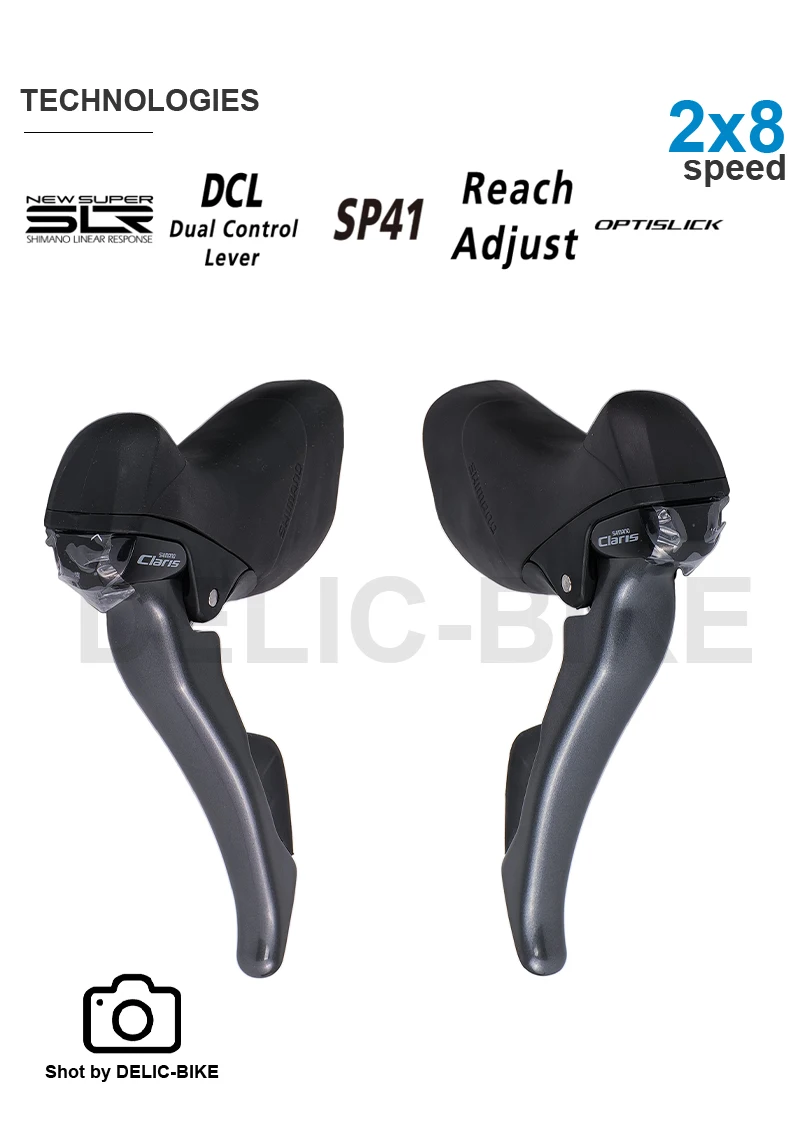 SHIMANO CLARIS R2000 2x8 Speed Shifter DUAL CONTROL LEVER ST-R2000 - NEW SUPER SLR - 2x8-Speed for Road Bicycle Original Parts