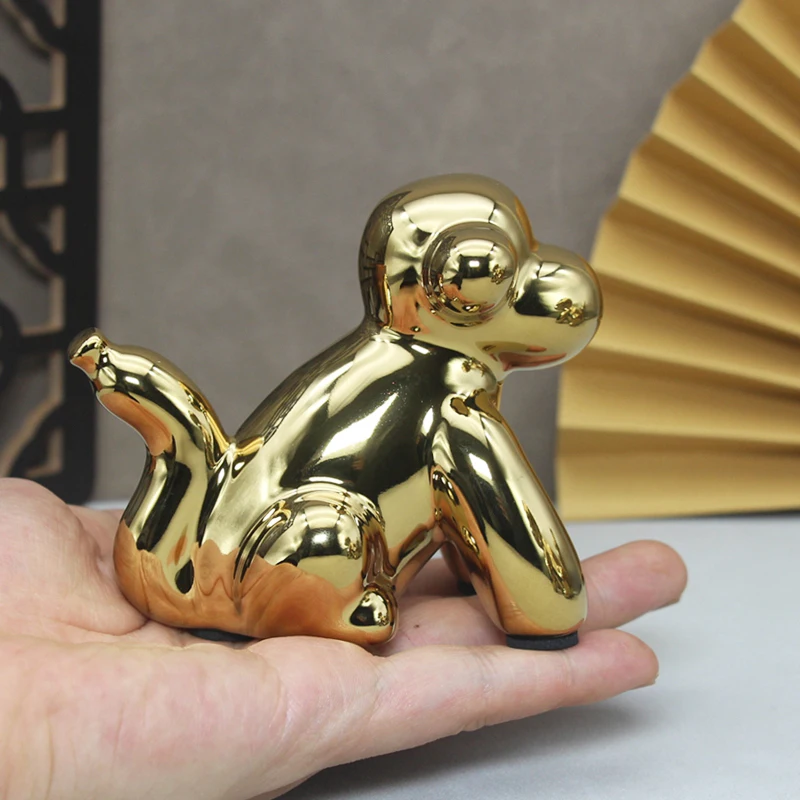 金色の猿の置物,セラミック磁器,動物の彫刻,装飾的な彫像,家庭用,寝室
