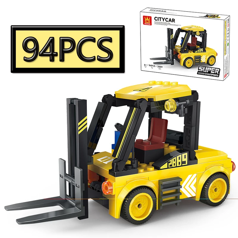 MOC 94PCS Simulation Creative Super Engineering Vehicle Forklift Model Car Building Blocks DIY Children's Puzzle Toy Gift