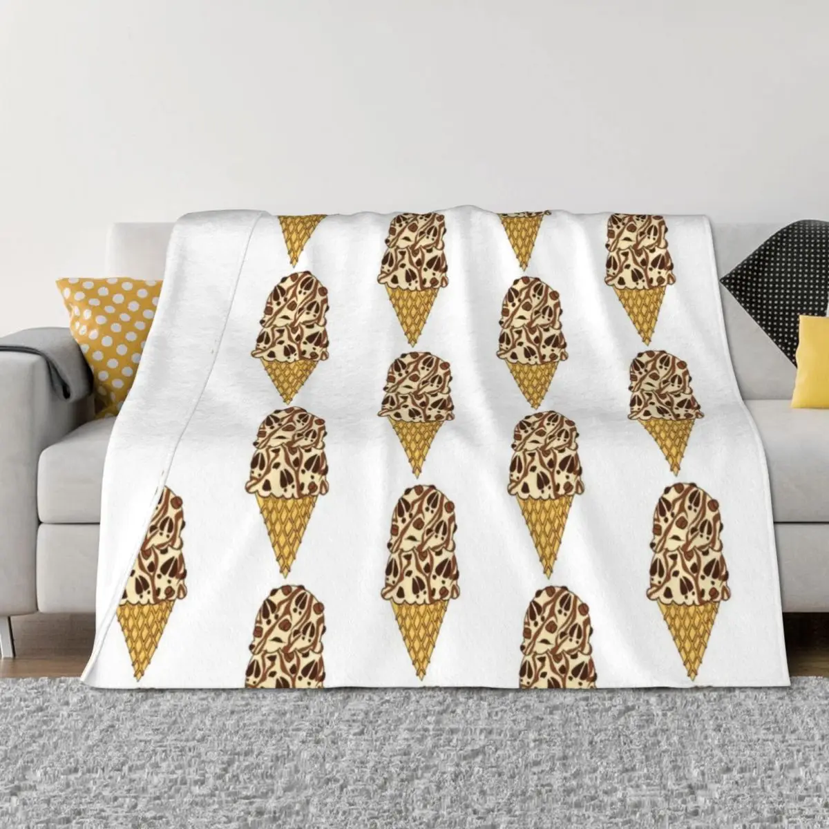 

Moose Tracks Ice Cream Throw Blanket halloween Decorative Throw Hairys Beautifuls Blankets