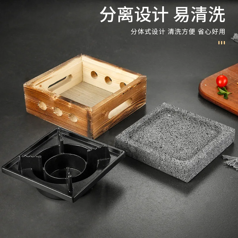Volcanic Rock Barbecue Plate Japanese barbecue stove Beef steak plate High temperature stone grill plate Stone baking tray
