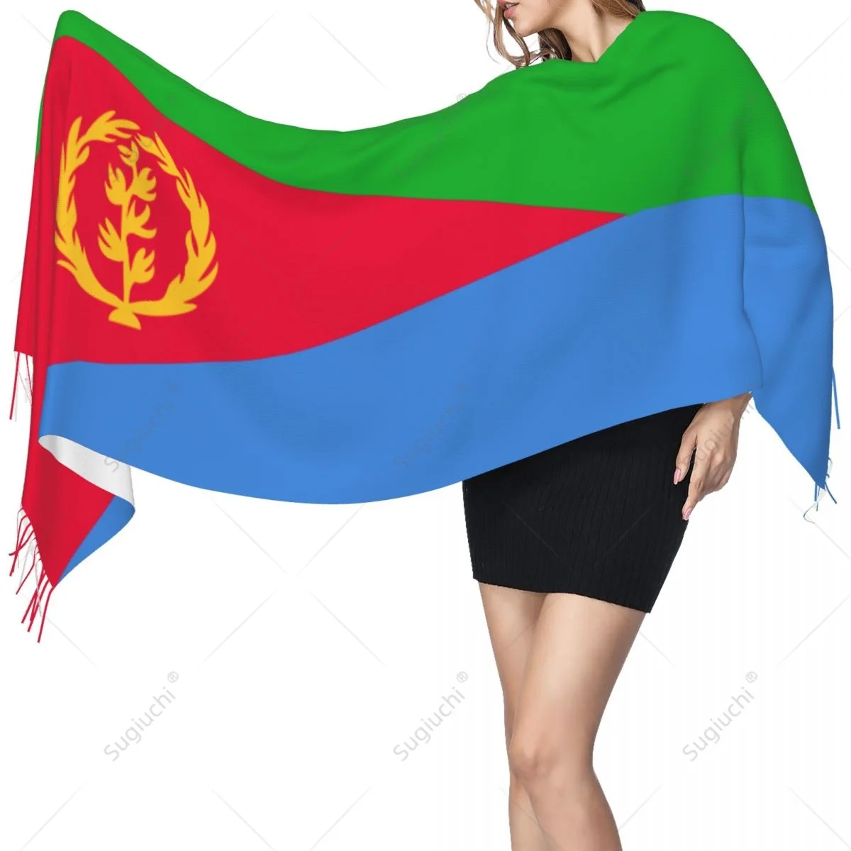 Eritrea Flag Scarf Pashmina Warm Scarves Shawl Wrap Hijab Spring Winter Multifunction Unisex