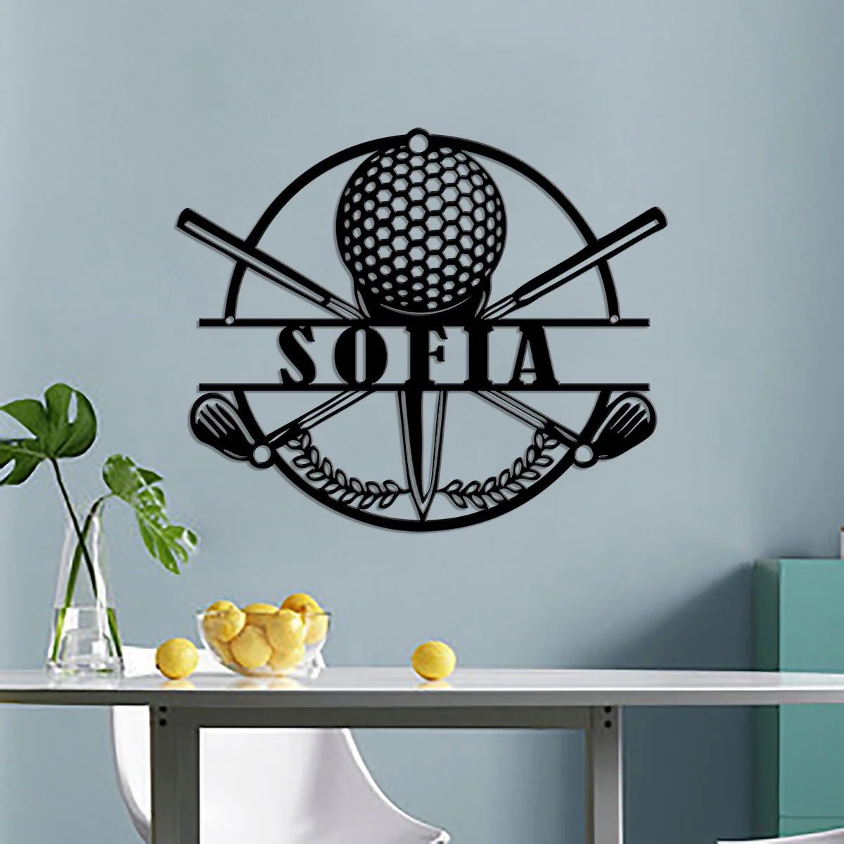 Custom Crossed Golf Clubs Metal Wall Art Personalized Golfing Sign Home Decor - Golfer Metal Golf Ball Metal Signs