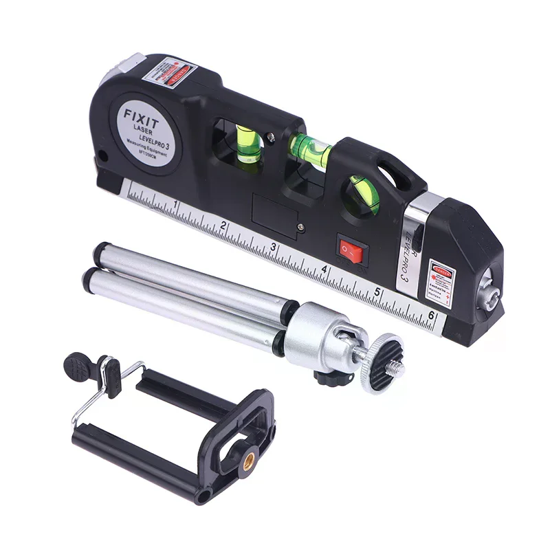 Laser Level Line Tool Multipurpose Laser Level Kit Standard Cross Line Lase Measure Tape Ruler With Metal Tripod Stand