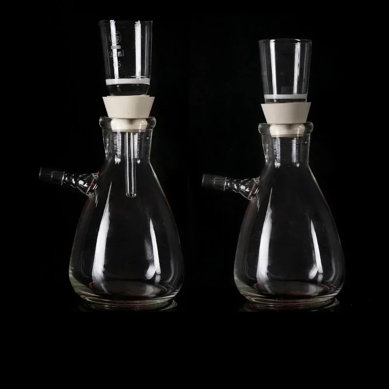 250ml 500ml 1000ml Laboratory Glass Vacuum Filter Bottle with Sand Core Funnel Rubber Hose Stopper