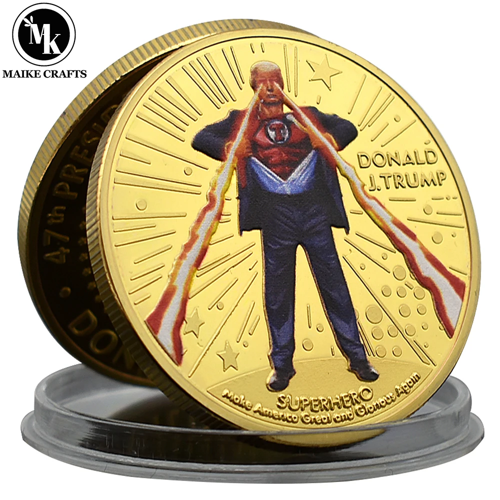 2024 Donald Trump, The 47th President of The United States, Challenges Coins To Make The United States Great Again. Gold Coins