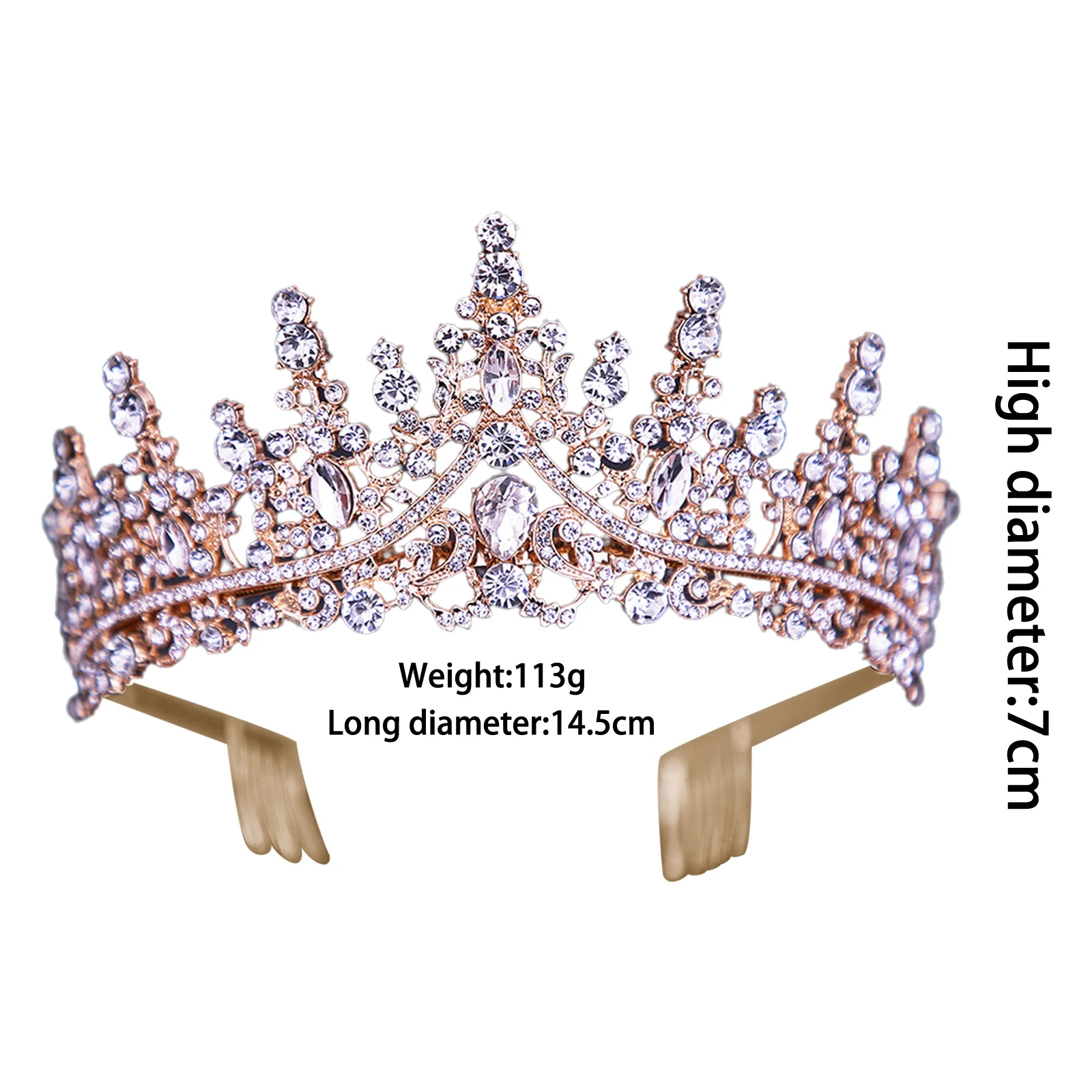 공주 크라운 크리스탈 티아라 여자 여자 헤어 액세서리 절묘한 반짝 이는 라인 석 라운드 크라운 코스프레 의상 생일 선물
