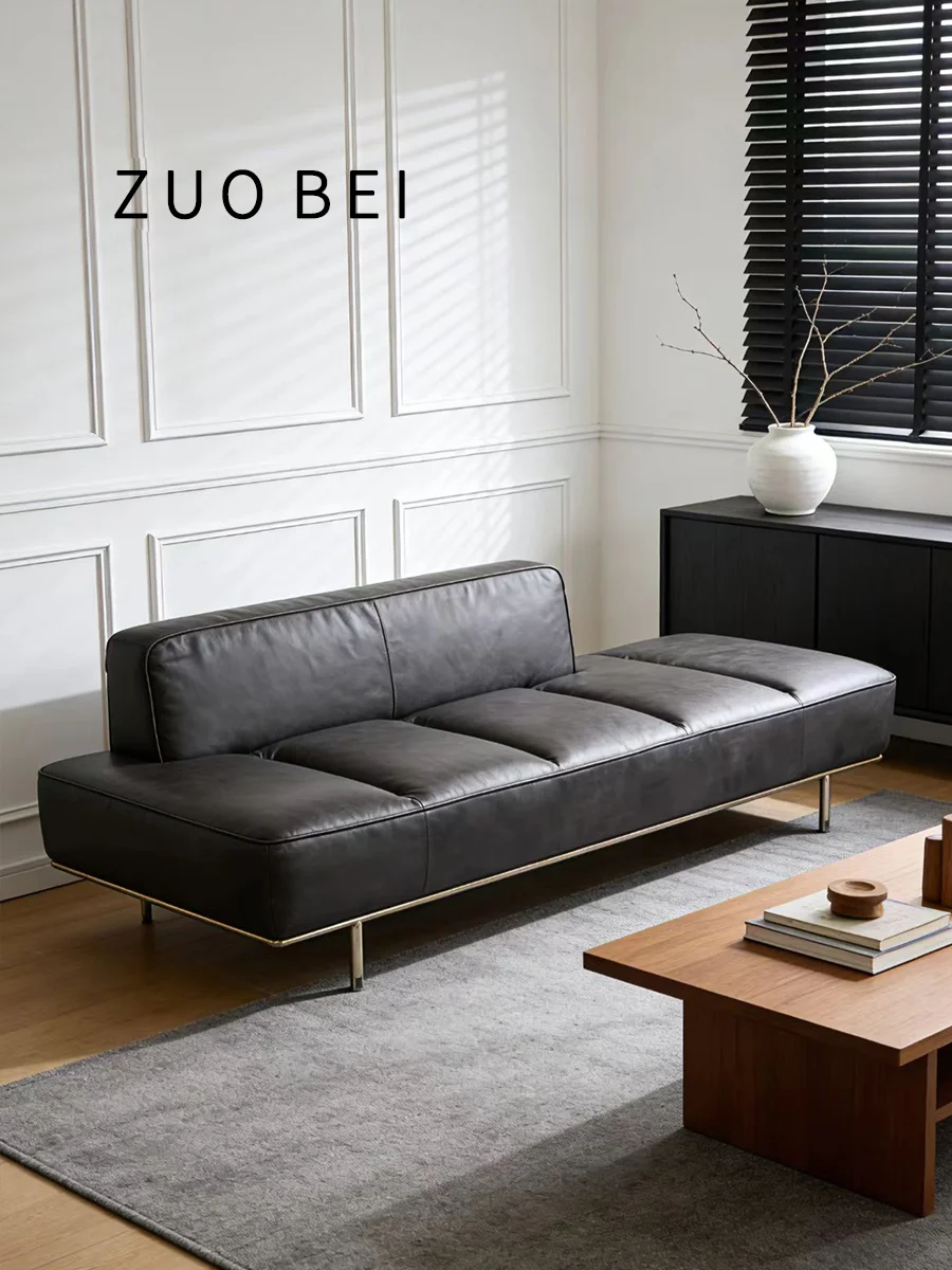 PYH vintage wax leather genuine leather sofa for home living rooms, multi-person sofa, light luxury and guesthouse