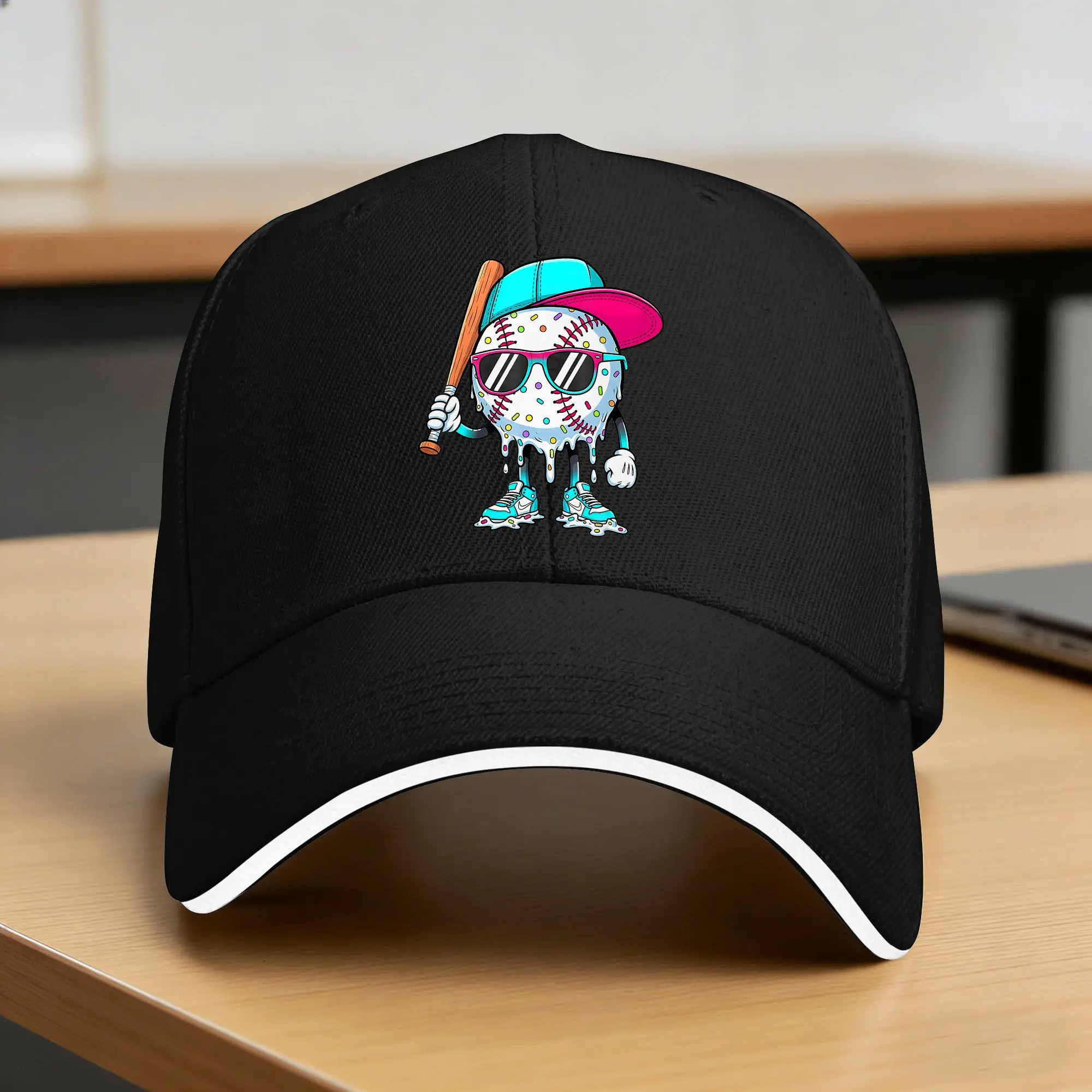 Summer Baseball Drip Ice Cream Apparel Youth Drip Baseball Baseball Cap  Sport Fashion Sun Trucker Hat Female Male Baseball Caps