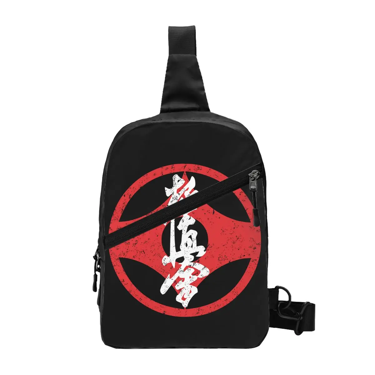 

Custom Kyokushi Karate Sling Chest Bag Martial Arts Shoulder Crossbody Backpack for Men Cycling Camping Daypack