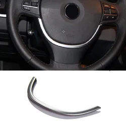 Chrome Car Steering Wheel sequins Cover Trim ring sticker for BMW 5 7 Series GT F10 F18 F01 F07 Interior Decoration Accessories