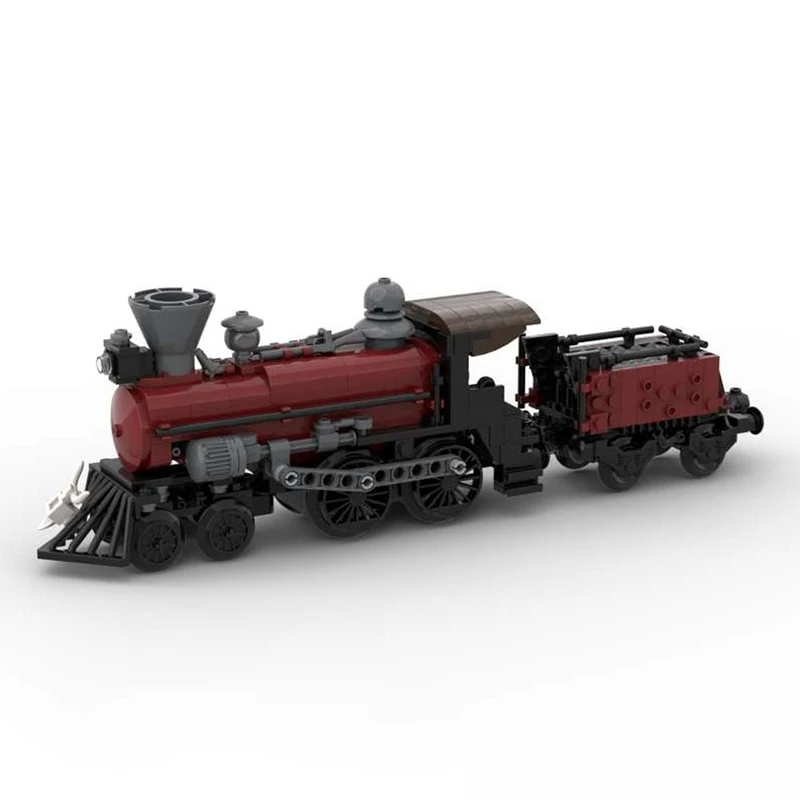

City car model MOC building blocks western steam locomotive and coal water car gift children's toy set holiday assembly