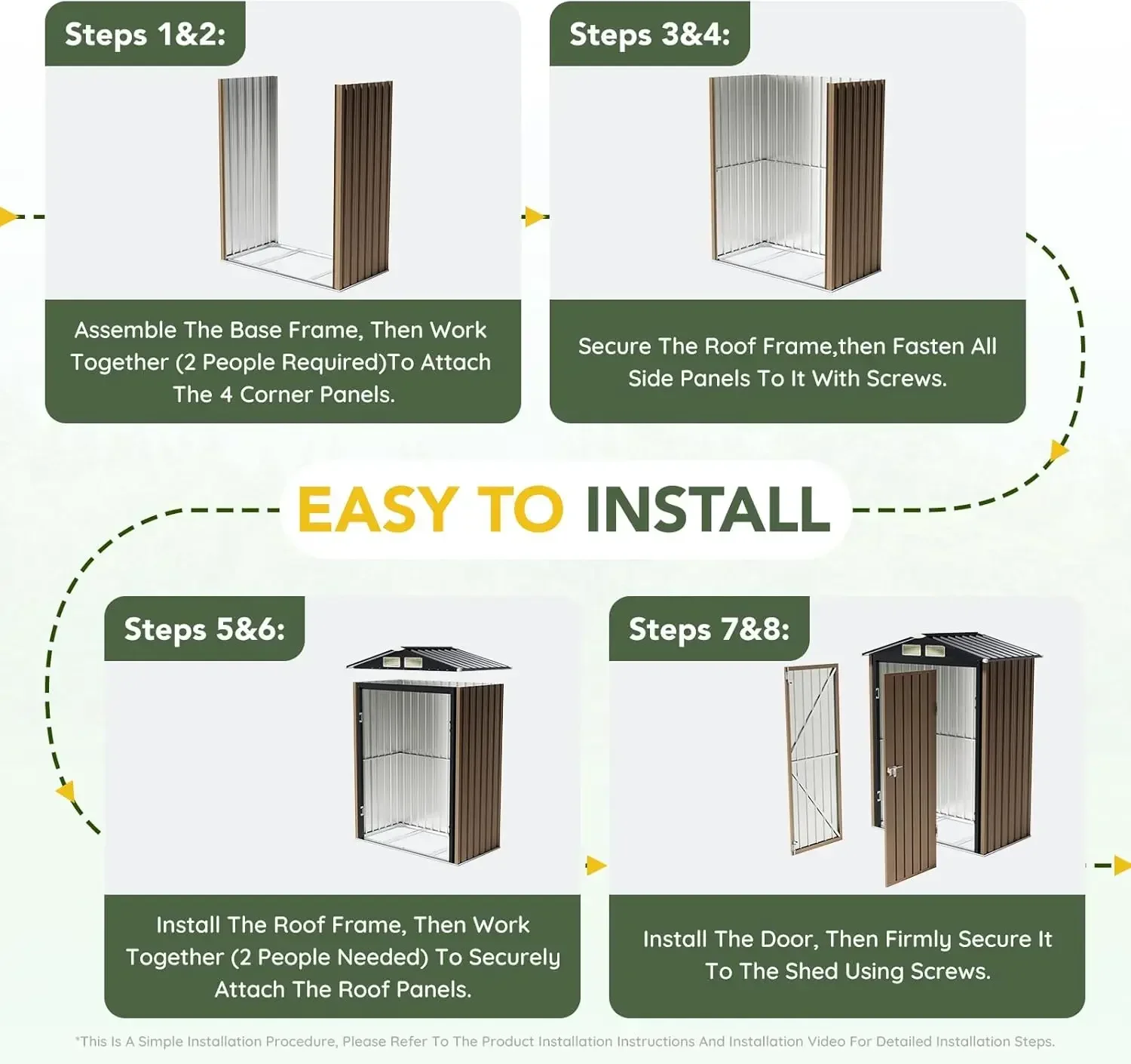 

Скидка, горячая распродажа! Металлический сарай для хранения на открытом воздухе 5x3 фута, с запираемыми дверями, компактный, для сада, двора, патио