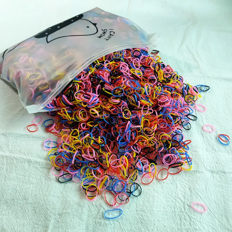 500 stücke Mädchen Bunte Einweg Gummiband Elastische Haarbänder Stirnband Kinder Pferdeschwanz Halter Bands Kinder Haar Zubehör – Detail 7