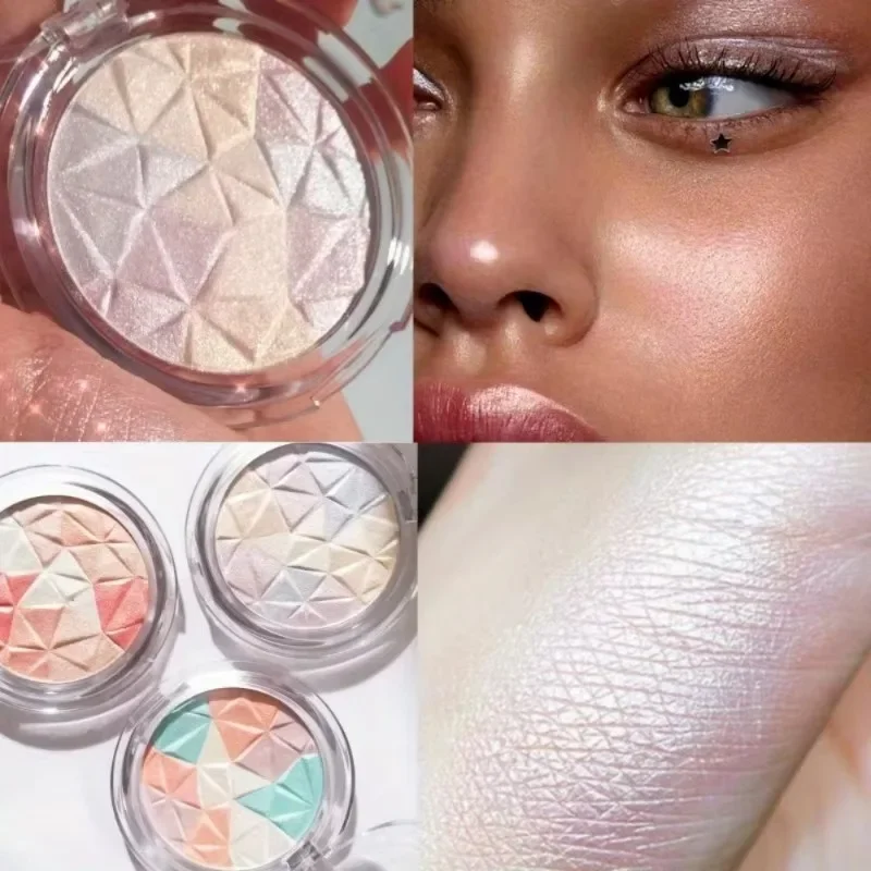 지속되는 쉬머 하이라이터 파우더 매트 진주 빛 글리터 브라이트 페이스 컨투어 팔레트 여성 화장품