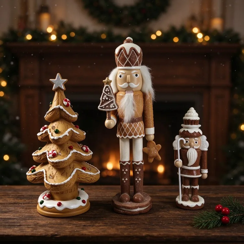 Vintage Christmas Home Desktop Decoration Nutcracker Wooden Nutcracker Decoration Soldier Doll Toy Home Christmas Decoration