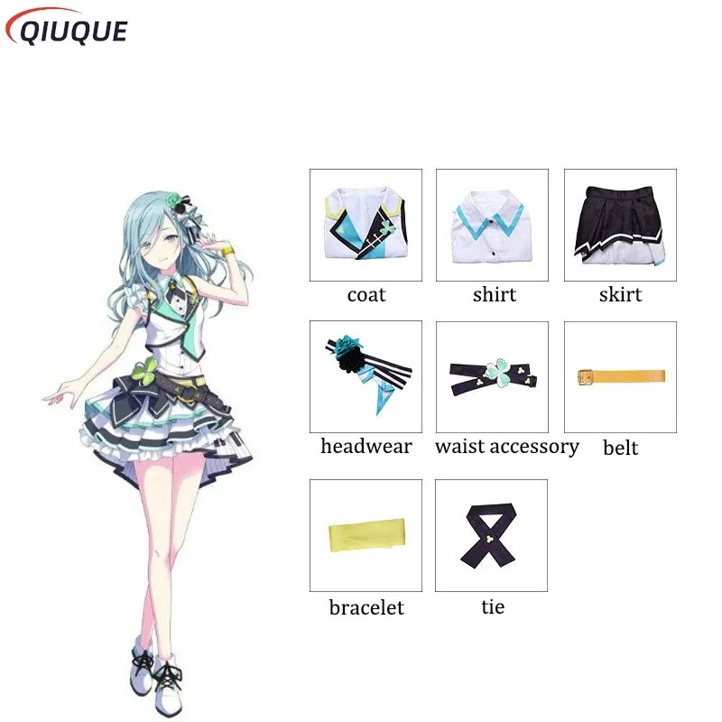 PJSK MORE MORE JUMP Hinomori Shizuku Cosplay Costume Wig Shoes Women Halloween Carnival Party Dress Uniform Outfit Suit