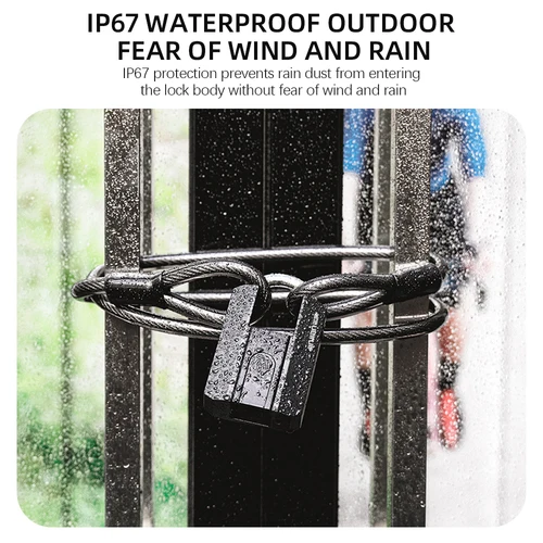 Imagen 2 del producto RAYKUBE IP67 cerradura TT resistente al agua cerradura electrónica candado de huella digital con batería recargable incorporada desbloqueo de llave de aplicación