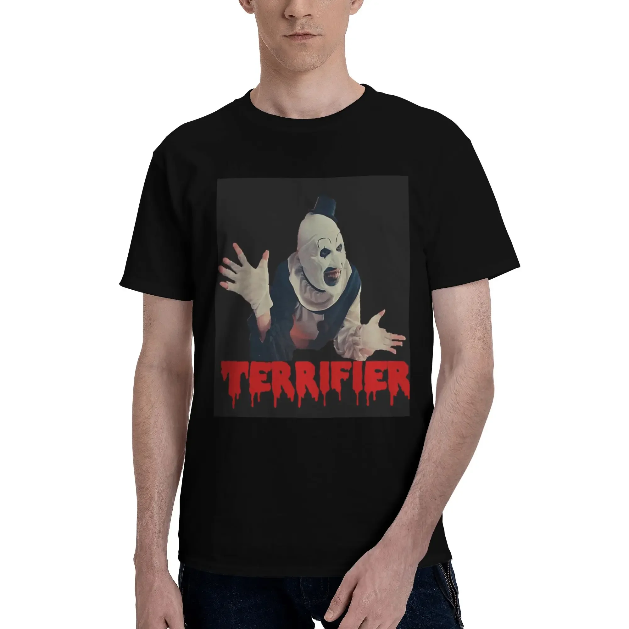Halloween Movie Terrifier Horror Clown  100% Cotton T-Shirt Men's Oversized T Shirts Men O-Neck Short Sleeve S-6XL