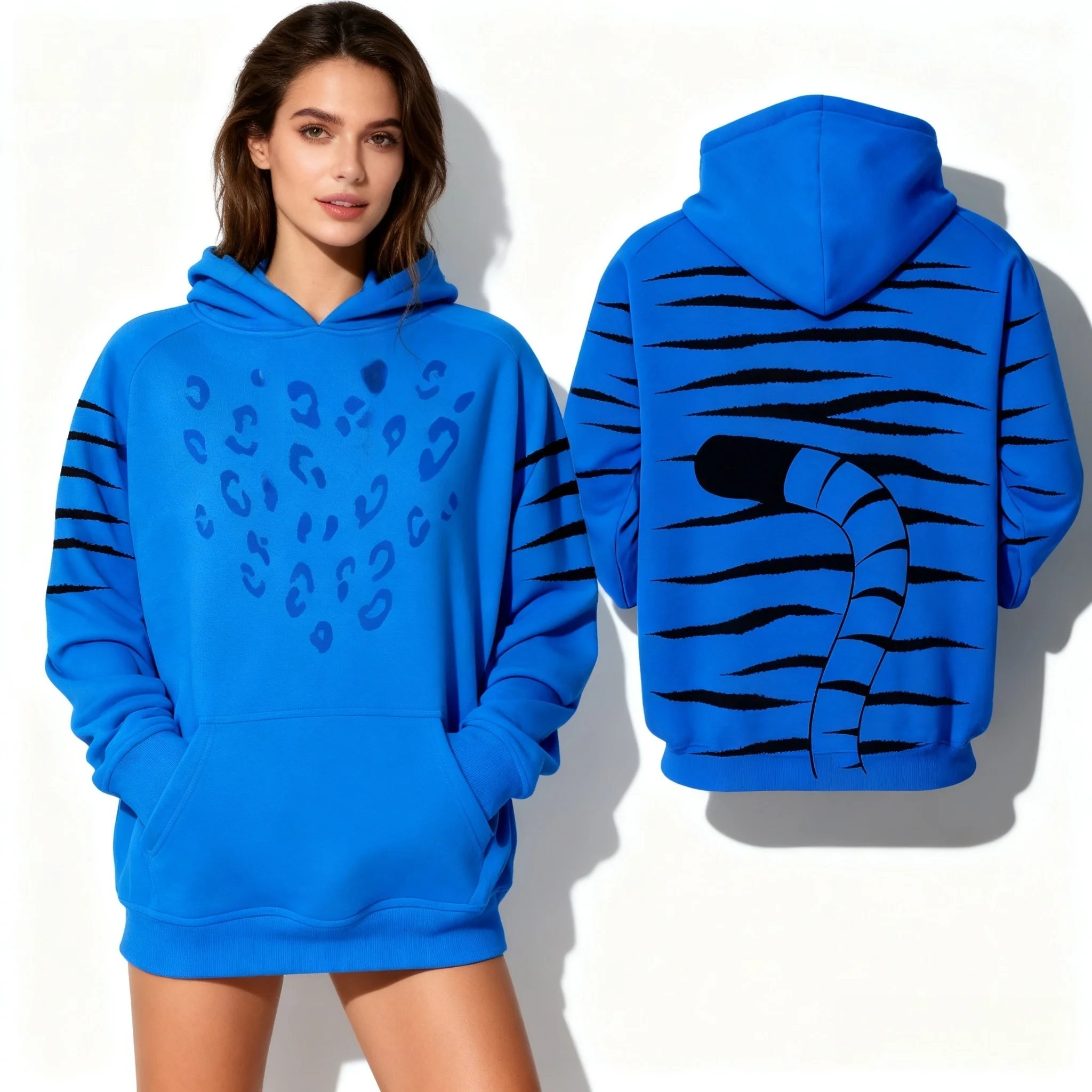 مجموعة هوديي للخريف والشتاء المتفجرة للعب الأدوار فريق صيد النمر الساحرة مجموعة هوديي كبيرة جدًا للشارع الأمريكي الكوري #5