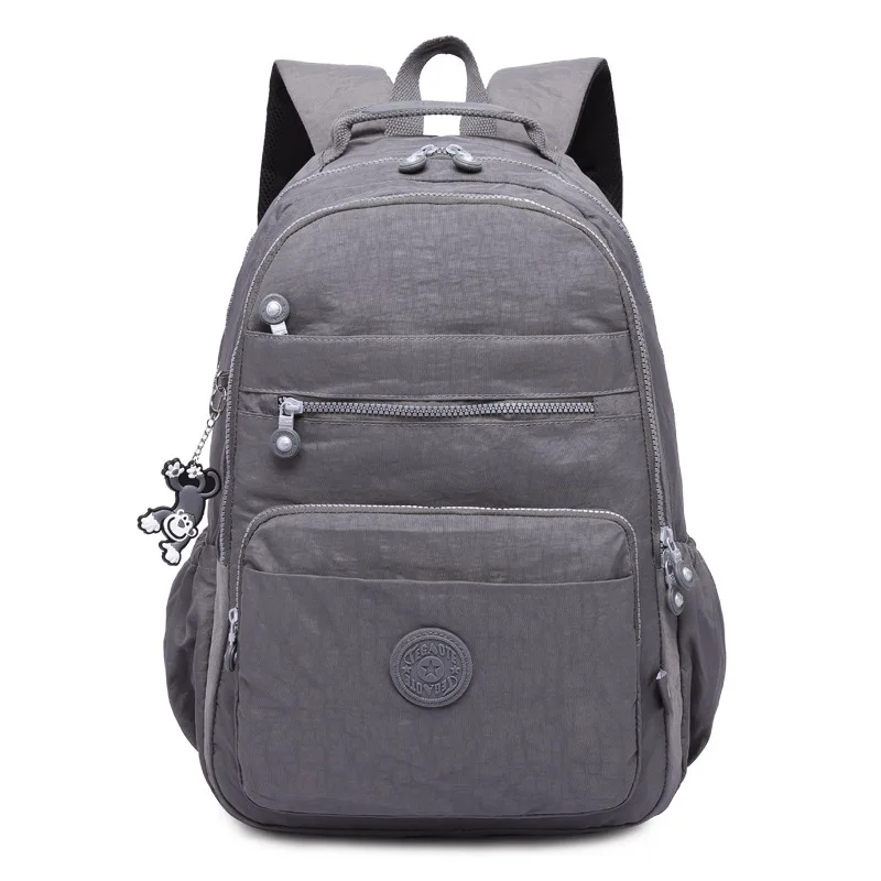 Highend Grey A4 Large Capacity Women Men Laptop Backpack Boy Girl Lightweight Waterproof Schoolbag Travel Bag Red Purple M1604