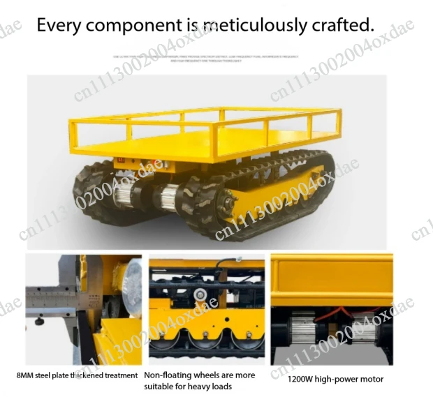 Mini Tracked Transporter Chassis - Agricultural All-Terrain Climbing King Undercarriage for Engineering Material Handling