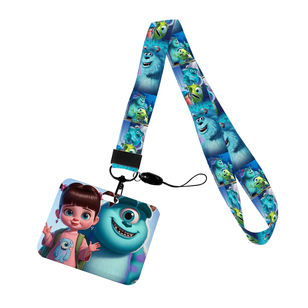 Disney Monster University Horizontal Lanyards Id Badge Holder Strap Work Card Bus Access Card Holder Keychains Accessories