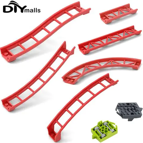 10PCS Roller Coaster Tracks Rail Small Particle Technology 26559 Building Block Parts 26060 Accessories Compatible with LEGOeds