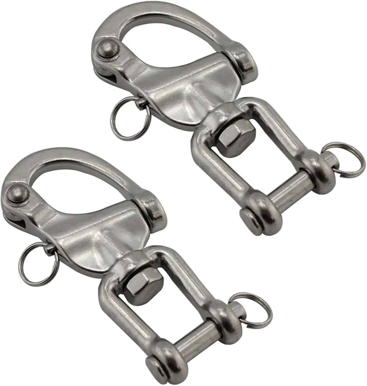 

316 Stainless Steel Snap Shackle for Sailboat Spinnaker Halyard with Swivel Bail and Quick Release