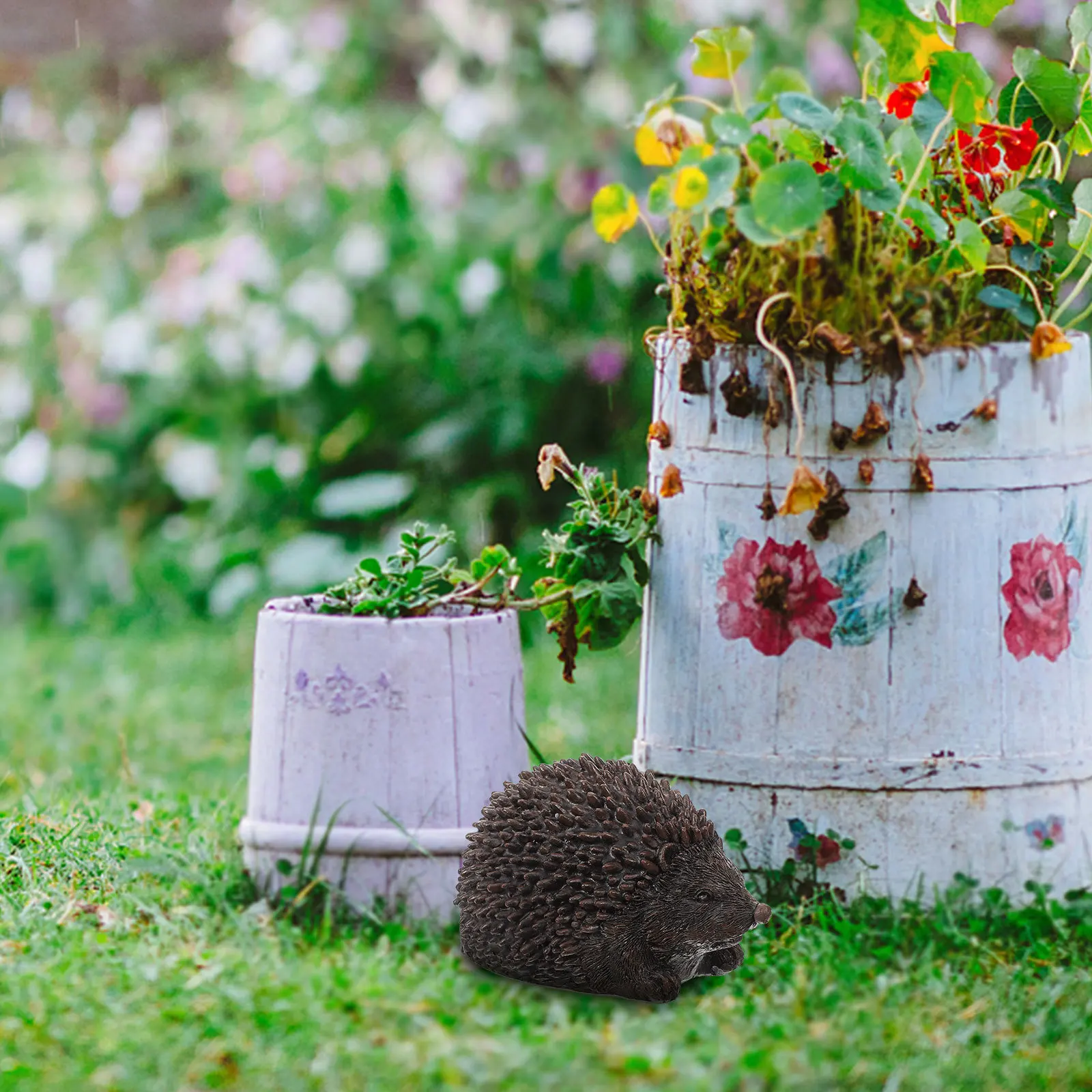 Hedgehog Statue Outdoor Garden Decor Storage Container Safe Keys Box For Outside Box Key Holder Yard Art