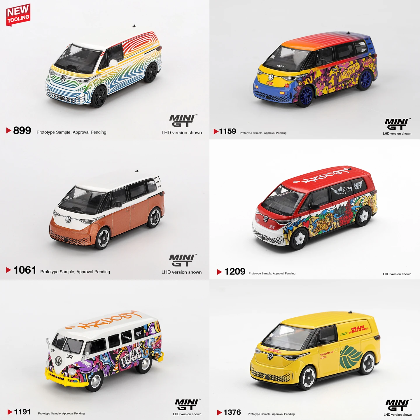 MINIGT 1/64 Volkswagen T1 Microbus Mizu Design MGT01191-CH Autos Legierung Druckguss Metallmodell Kinderspielzeug für Jungen