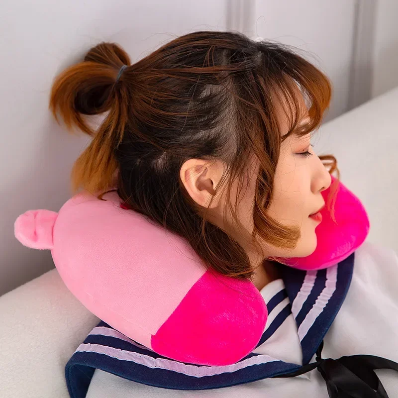 Cartoon Kids U-shaped Pillow Plush Neck Pillow Nap Pillow Lunch Break Cervical Travel Pillows for Children