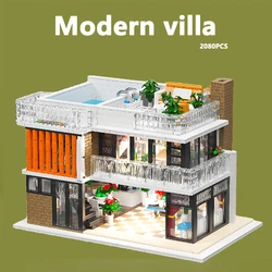 New House 2080pcs Kids Building Block Toys For Street View Modern Florence Villa Creative Decoration Toys for Kids Gifts Sets