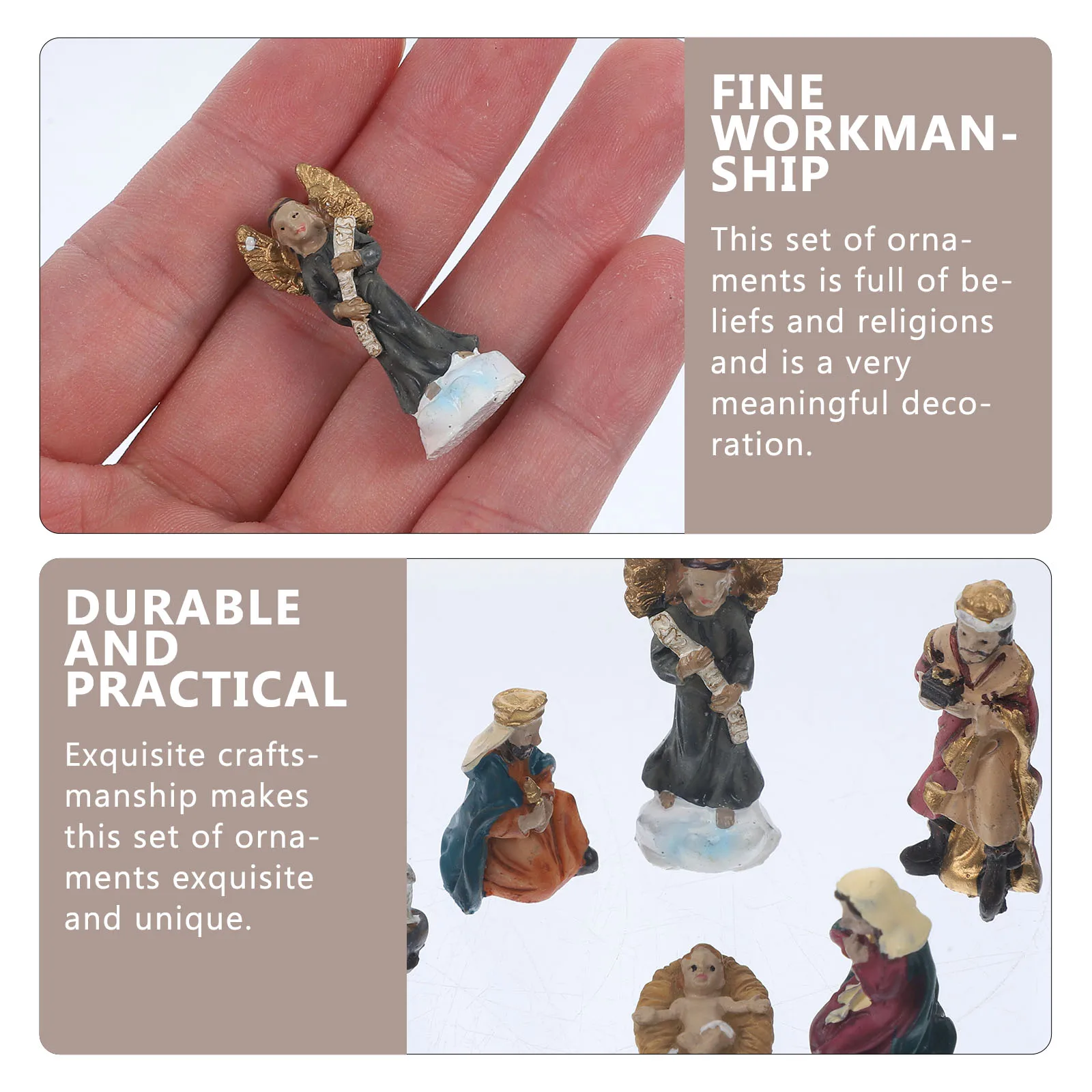 

1Set Resin Christian Adornment Set Jesus Birth Scene Decoration for Home Church Office Study Room Religious Gift