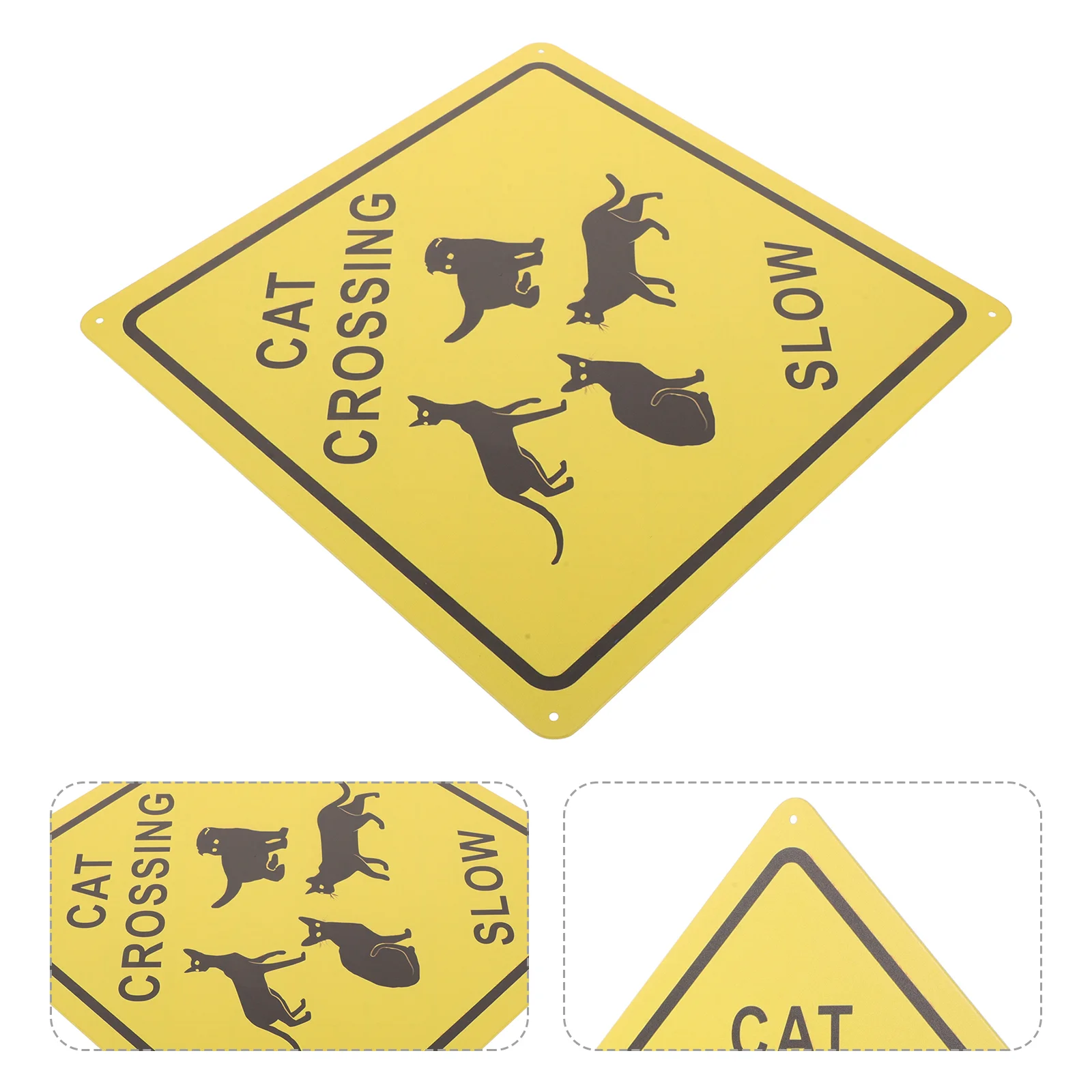 

Sign Restaurant Decoration Metal Cat Passing Street Iron Crossing Warning The Safety Slow Walking