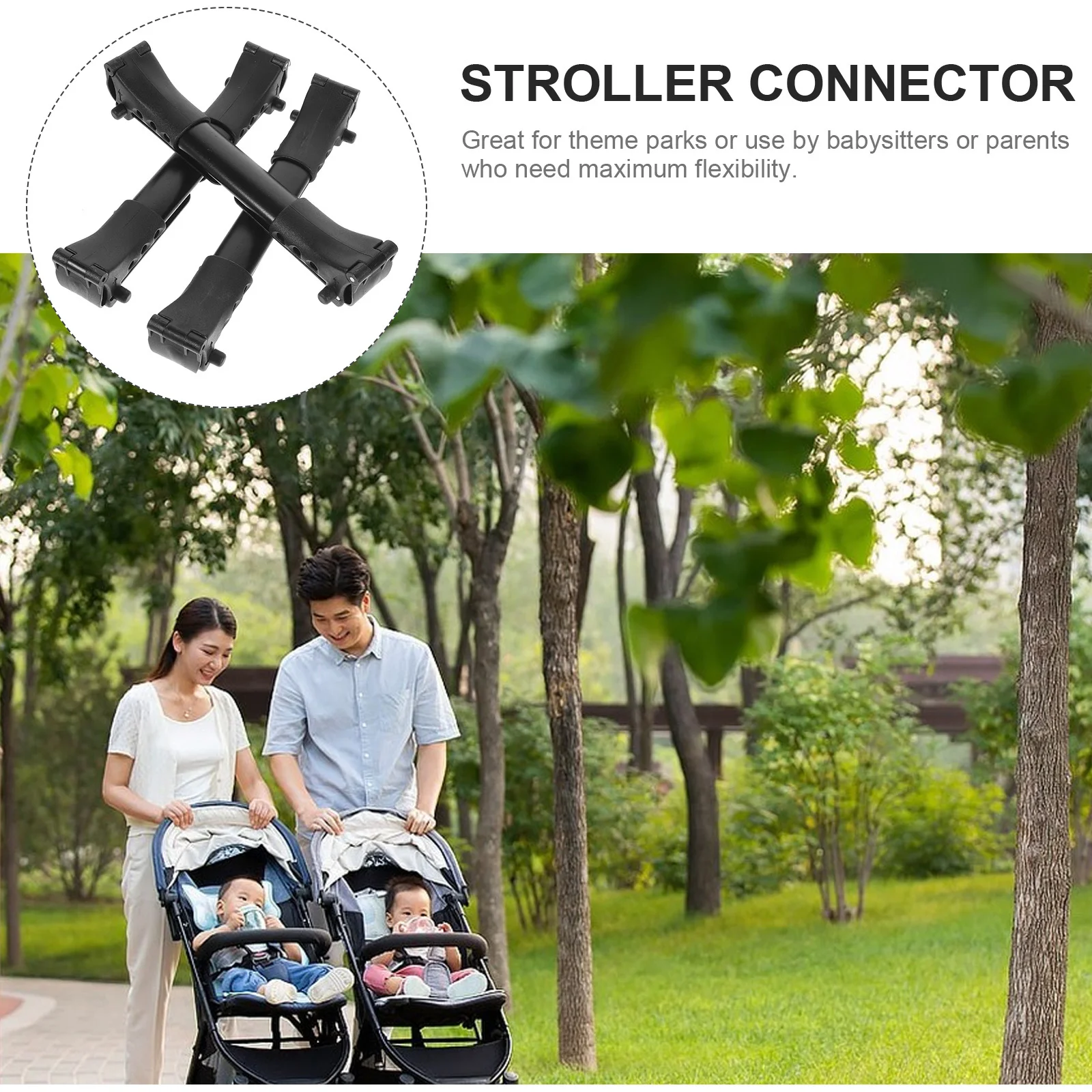 

3pcs Stroller Connector Adjustable Length Aluminum Tube Dual Connectors for Twins Lightweight Anti Rust Stroller Accessories