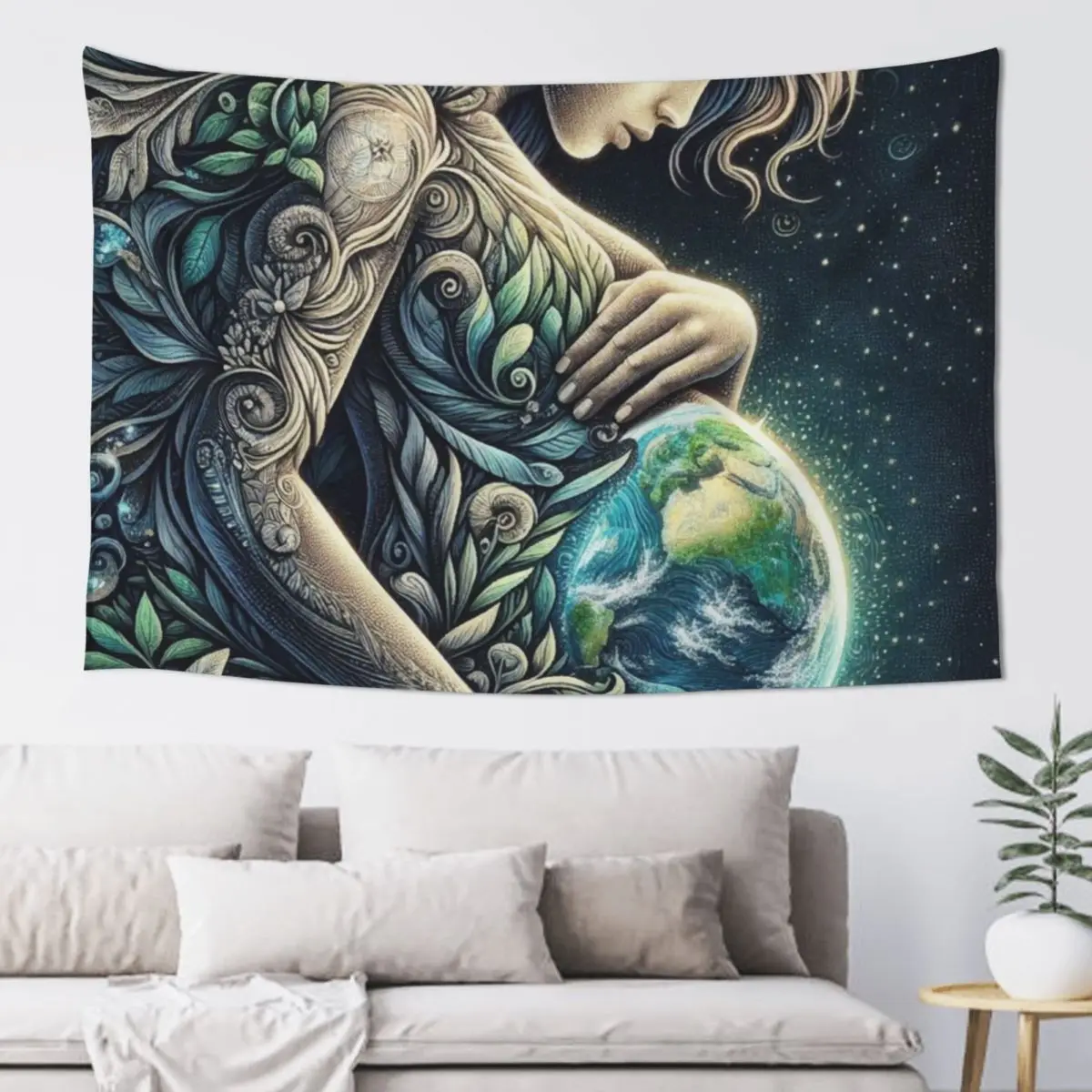 

Mother Earth Gaia Tapestry Aesthetic Room Decor Wall Carpet Wall Mural Tapestry