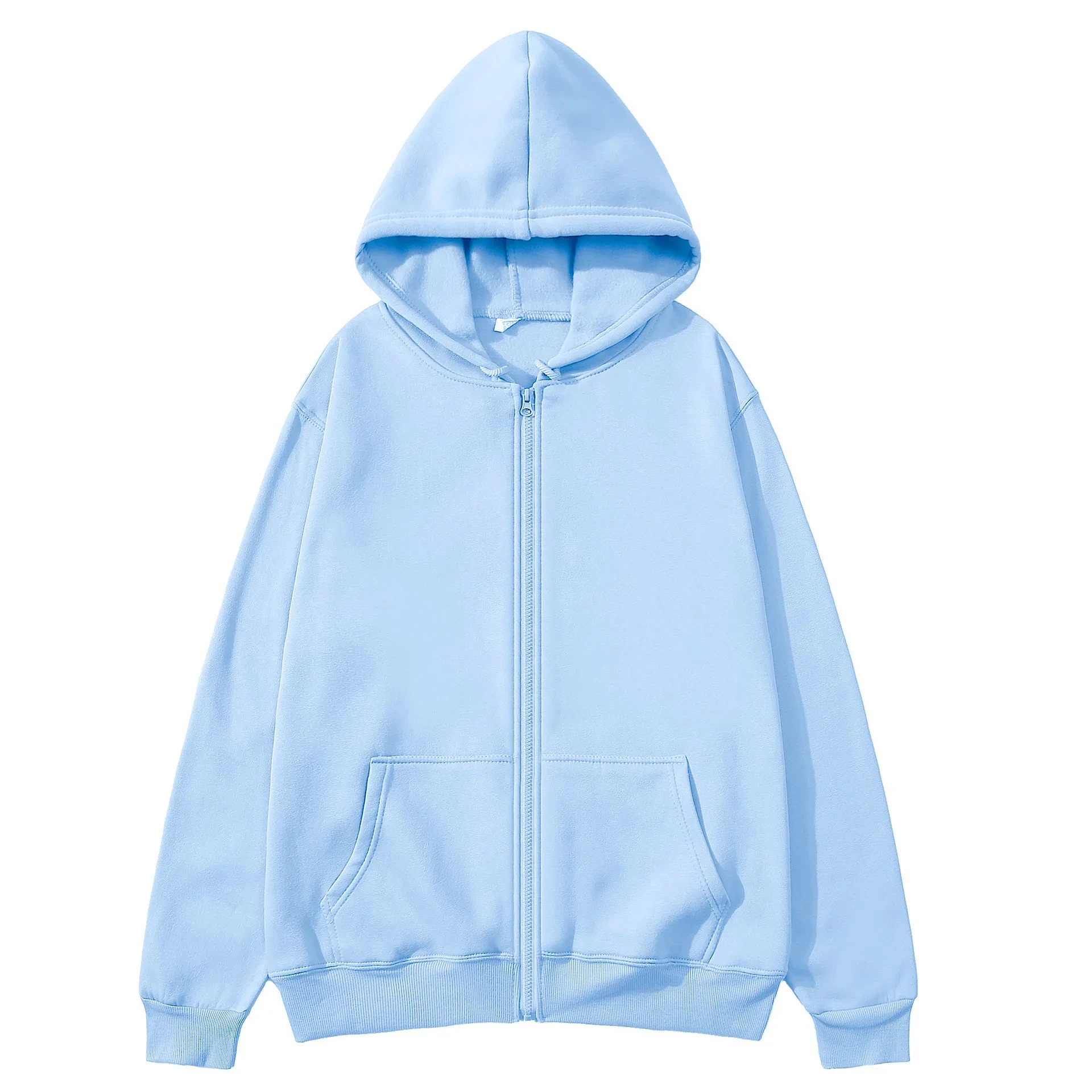 2026 Spring and Autumn New Style Male and Female Couple Fashion Solid Color Zipper Hoodie Outdoor Sports Breathable Loose Coat