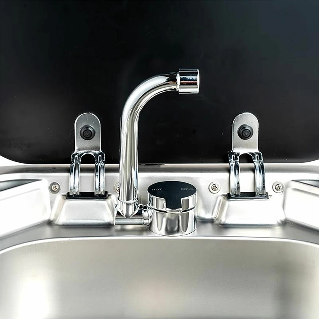 

RV Rotating Sink Hot Or Cold Faucet Folding 360 Rotating Faucet Stainless Steel RV Kitchen Bathroom Caravan Faucet Accessories